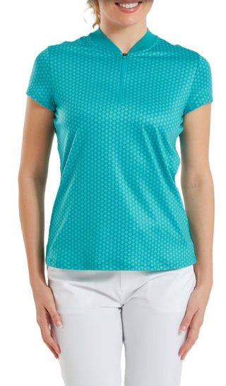 FootJoy Zip Blade polo femme, tonal tile blue print