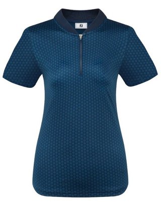FootJoy Zip Blade polo femme, tonal tile navy print