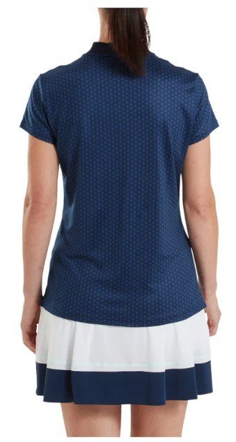 FootJoy Zip Blade polo femme, tonal tile navy print