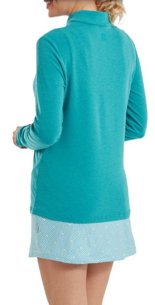 FootJoy 1/4 Zip Blade Collar Midlayer sweat femme, tile blue/glacial blue/blanc