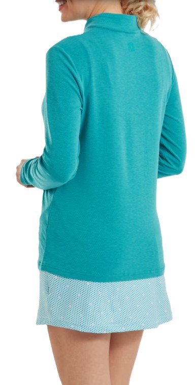 FootJoy 1/4 Zip Blade Collar Midlayer sweat femme, tile blue/glacial blue/blanc