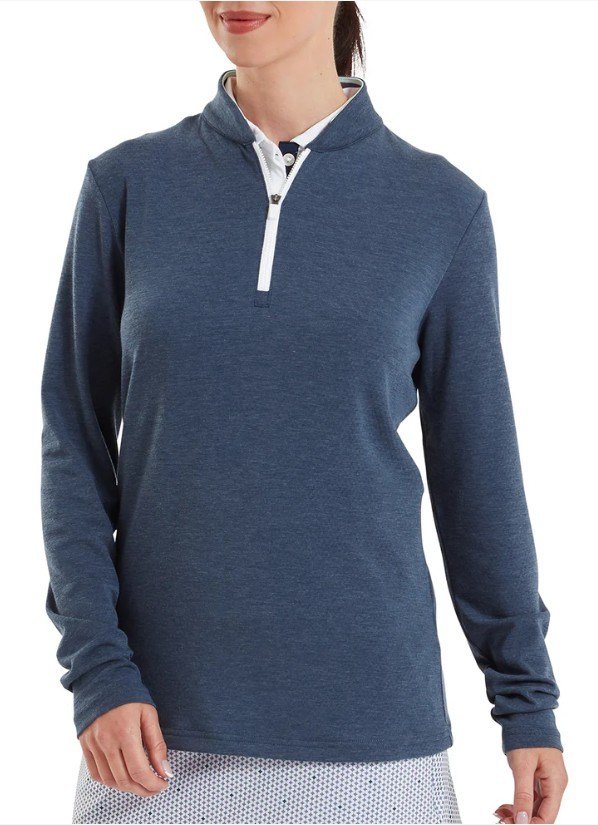 FootJoy 1/4 Zip Blade Collar Midlayer sweat femme, navy/dusty violet/glacial blue