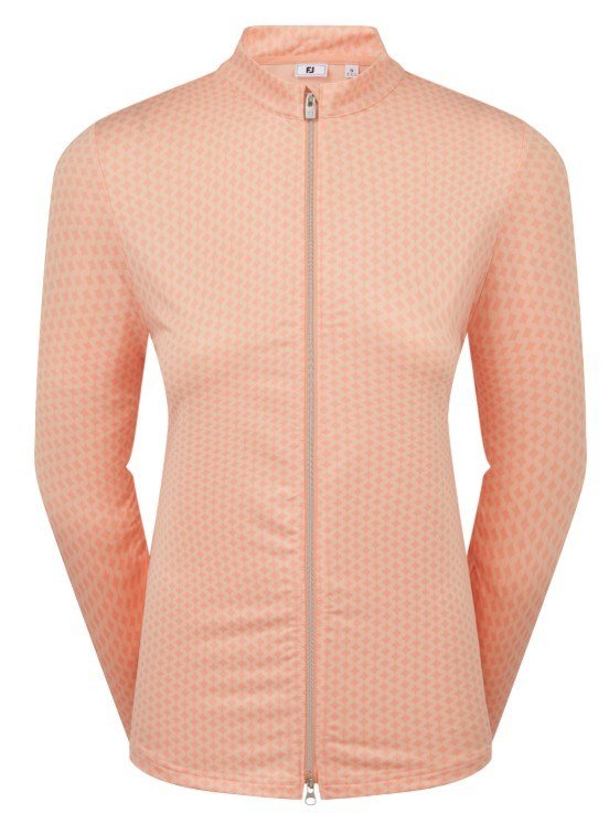 FootJoy Midlayer Full Zip Printed Sleeve sweat-shirt femme, desert peach