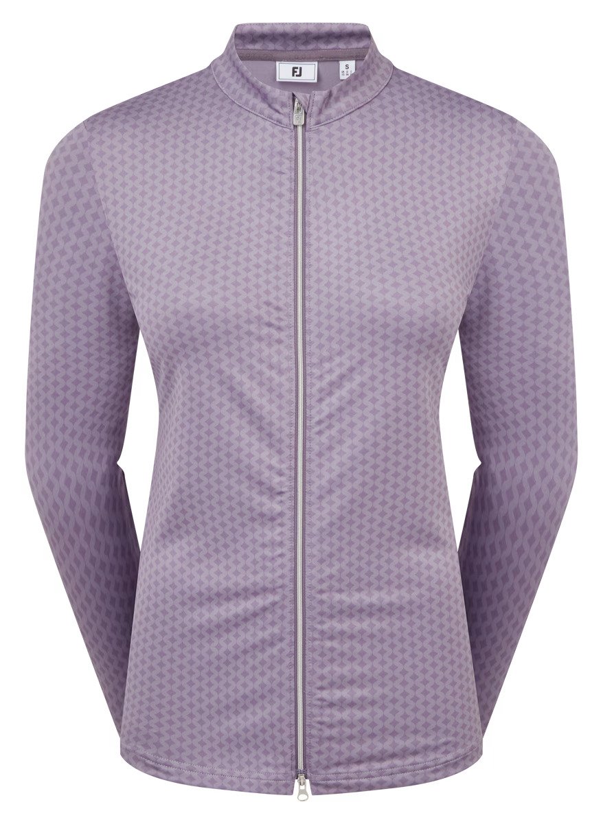 FootJoy Midlayer Full Zip Printed Sleeve sweat femme, dusty violet