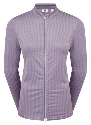 FootJoy Midlayer Full Zip Printed Sleeve sweat femme, dusty violet