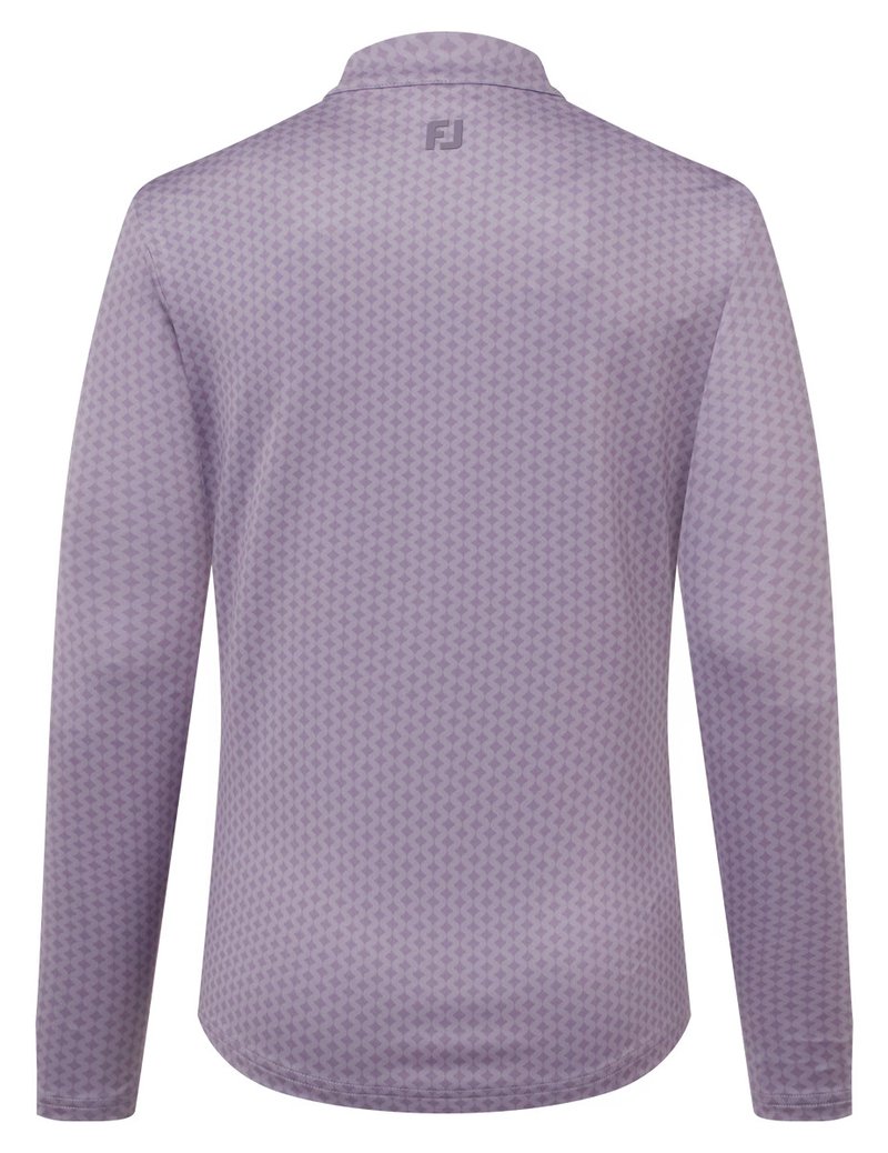 FootJoy Midlayer Full Zip Printed Sleeve sweat femme, dusty violet
