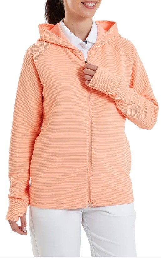 FootJoy Full-Zip Ottoman Hoodie sweat-shirt femme, desert peach
