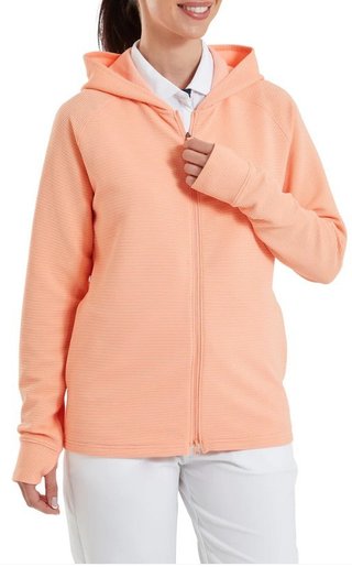 FootJoy Full-Zip Ottoman Hoodie sweat-shirt femme, desert peach