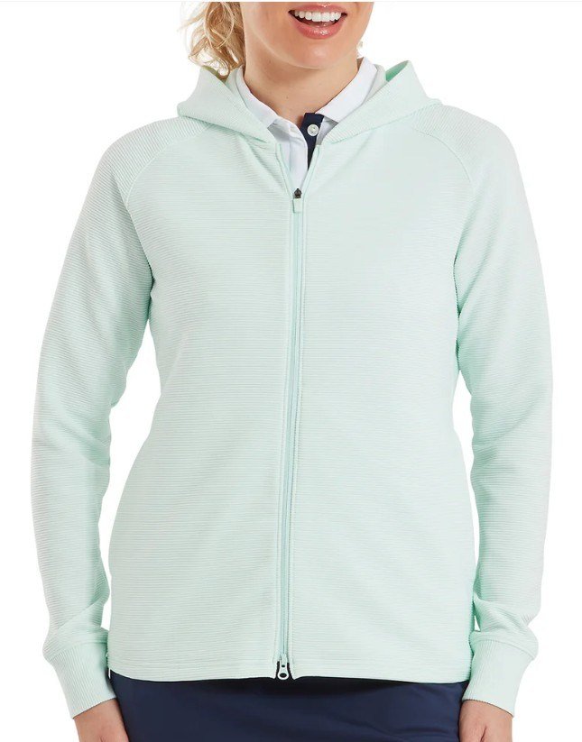FootJoy Full-Zip Ottoman Hoodie sweat-shirt femme, glacial blue