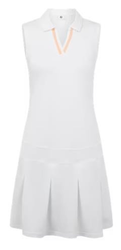 FootJoy Pleated robe femme, blanc/desert peach