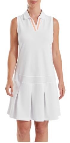 FootJoy Pleated robe femme, blanc/desert peach