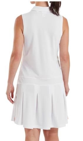 FootJoy Pleated robe femme, blanc/desert peach