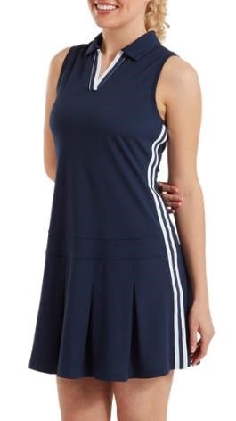 FootJoy Pleated robe femme, marine/blanc