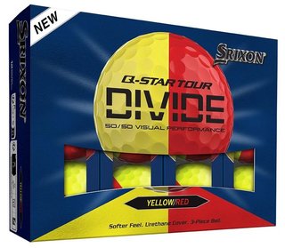 Srixon Q-Star Tour Divide balles de golf, jaune/rouge