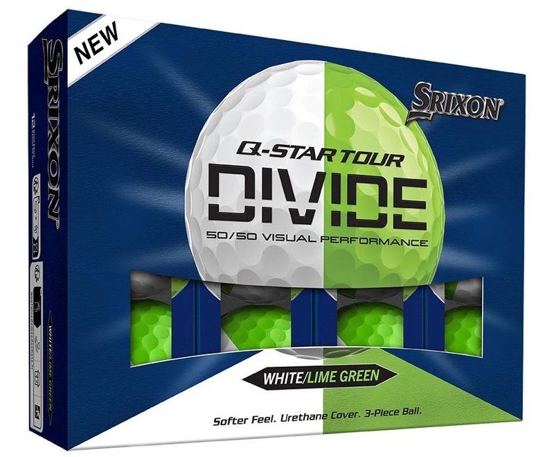 Srixon Q-Star Tour Divide balles de golf, blanc/lime