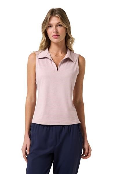 Travis Mathew Skyloft Light Sleeveless polo femme, heather violet ice