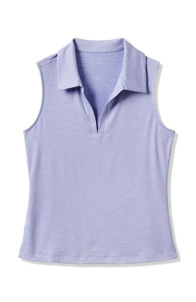 Travis Mathew Skyloft Light Sleeveless polo femme, heather soft blue