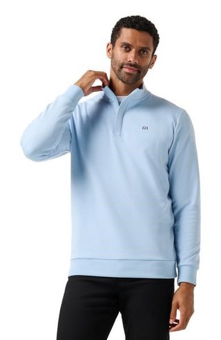 Travis Mathew Cloud Quarter Zip 2.0 pull homme, heather powder blue