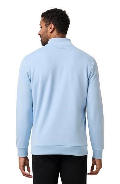 Travis Mathew Cloud Quarter Zip 2.0 pull homme, heather powder blue