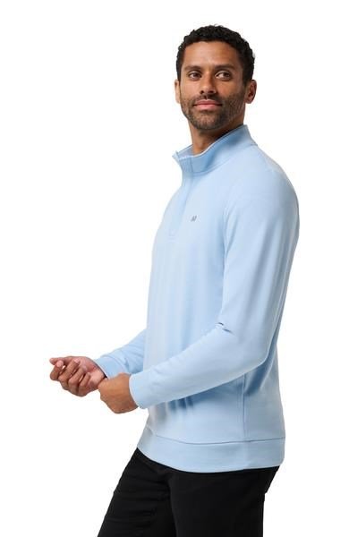 Travis Mathew Cloud Quarter Zip 2.0 pull homme, heather powder blue