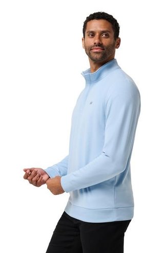 Travis Mathew Cloud Quarter Zip 2.0 pull homme, heather powder blue