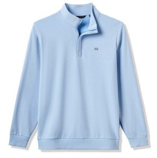 Travis Mathew Cloud Quarter Zip 2.0 pull homme, heather powder blue