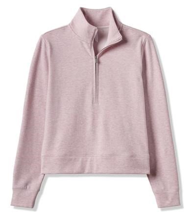 Travis Mathew Cloud Fleece Half-Zip sweat femme, heather violet ice