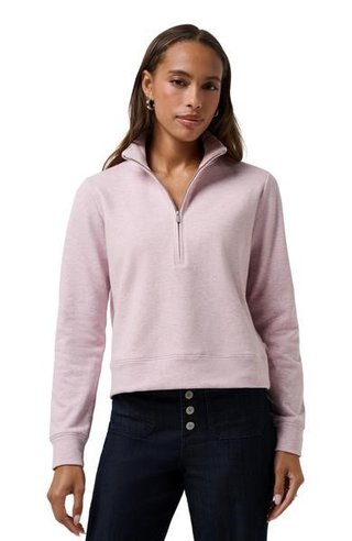 Travis Mathew Cloud Fleece Half-Zip sweat femme, heather violet ice