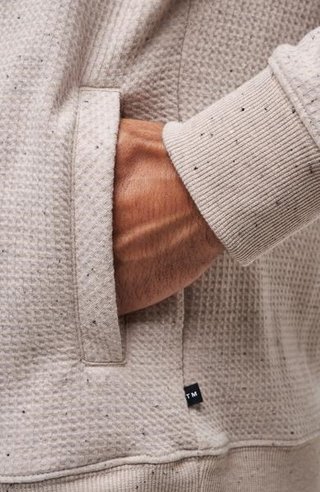 Travis Mathew Cloud Wafle sweat-shirt homme, oxford tan