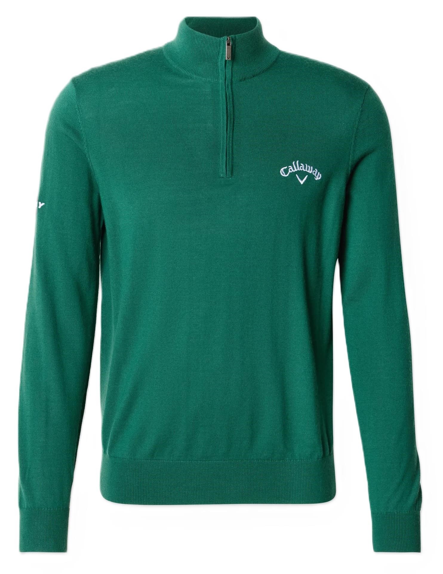 Callaway 1/4 Zip Mock pull homme, deep galapagos green