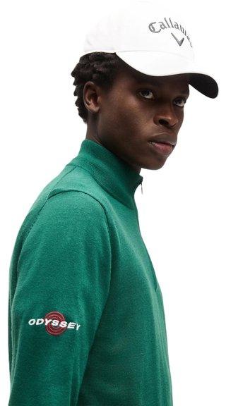 Callaway 1/4 Zip Mock pull homme, deep galapagos green