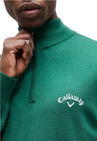 Callaway 1/4 Zip Mock pull homme, deep galapagos green