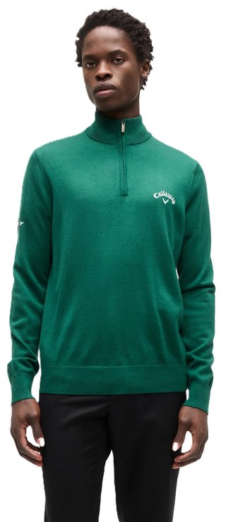 Callaway 1/4 Zip Mock pull homme, deep galapagos green