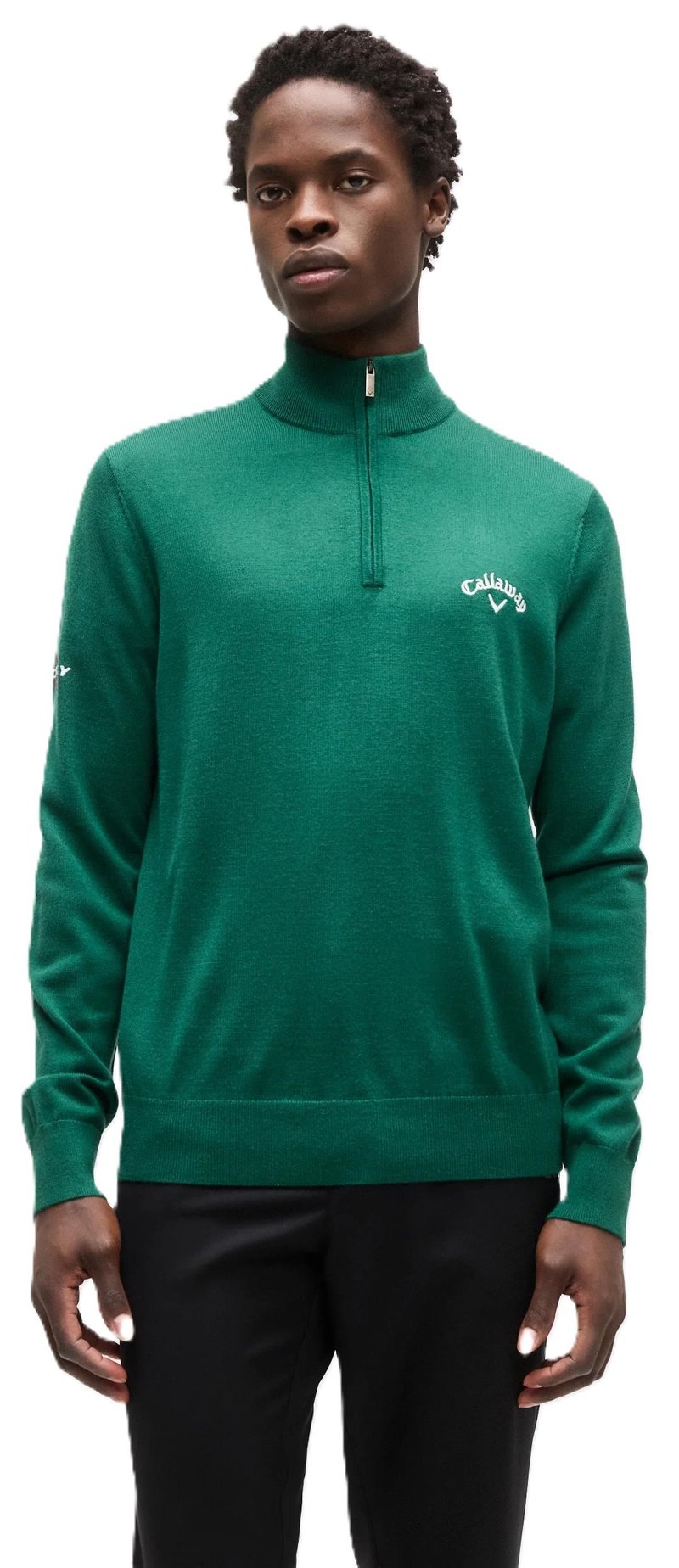 Callaway 1/4 Zip Mock pull homme, deep galapagos green