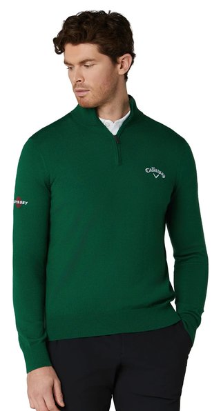 Callaway 1/4 Zip Mock pull homme, deep galapagos green