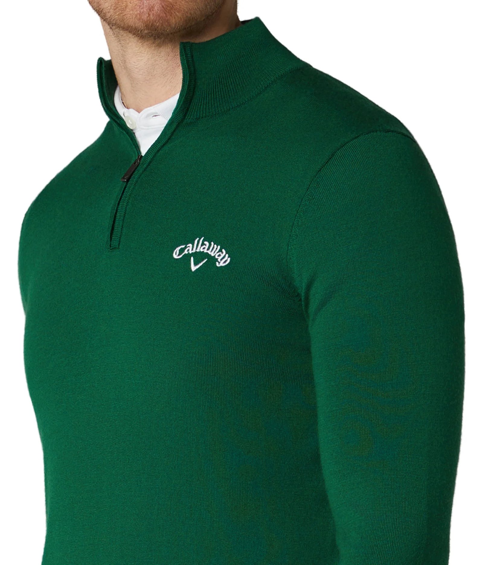 Callaway 1/4 Zip Mock pull homme, deep galapagos green