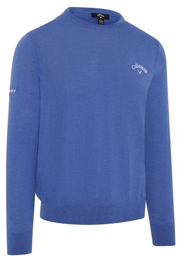 Callaway Crew Neck Merino Mix pull homme, light magnetic blue heather