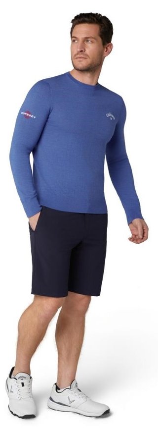 Callaway Crew Neck Merino Mix pull homme, light magnetic blue heather