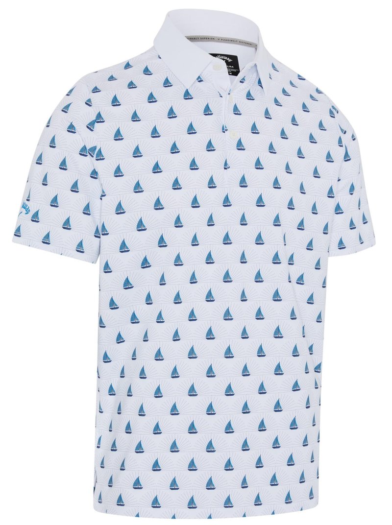 Callaway Sailboat Sunset Geo Print polo homme, bright white