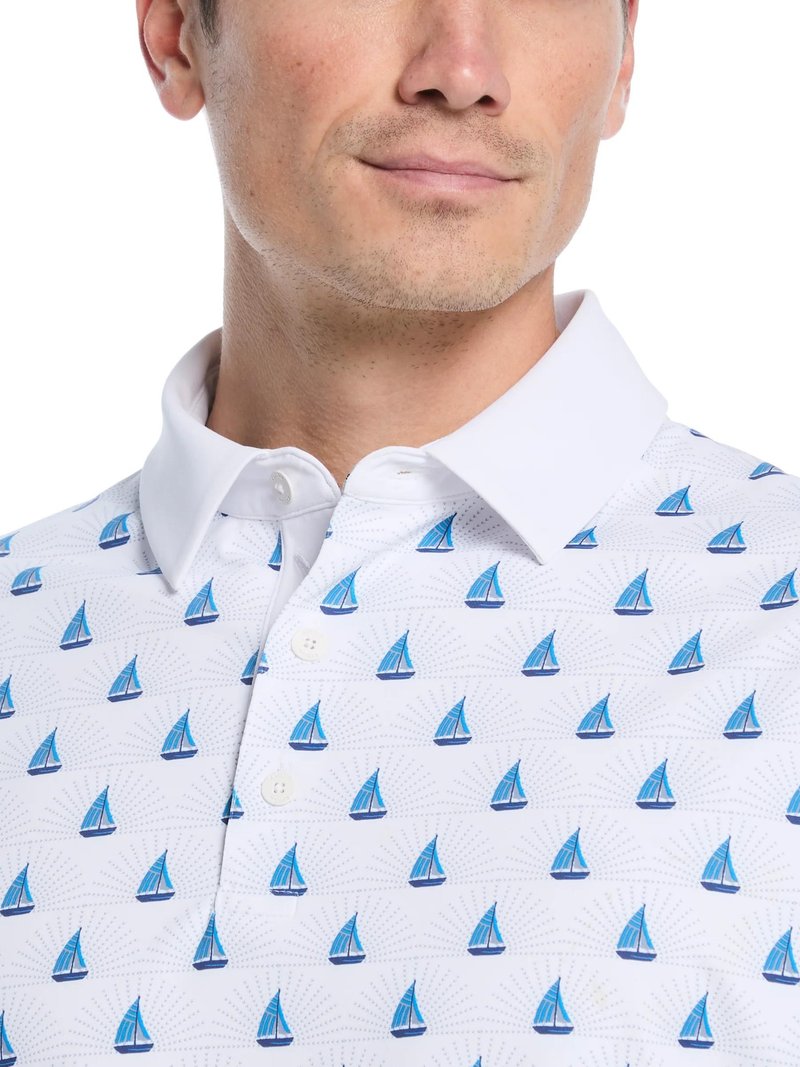Callaway Sailboat Sunset Geo Print polo homme, bright white