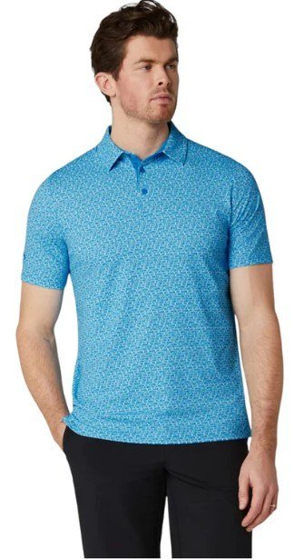 Callaway Tile Gingham Print polo homme, brilliant blue