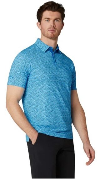 Callaway Tile Gingham Print polo homme, brilliant blue