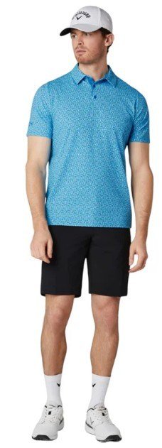 Callaway Tile Gingham Print polo homme, brilliant blue