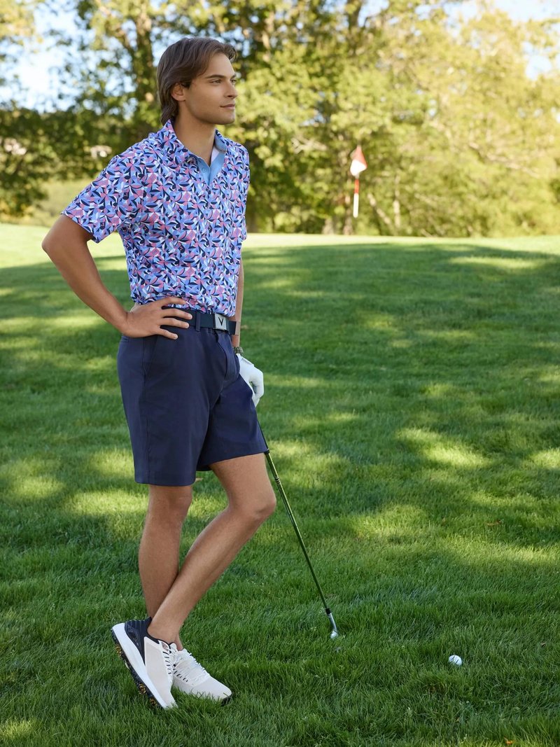 Callaway Dogwood Floral Geo polo homme, vista blue