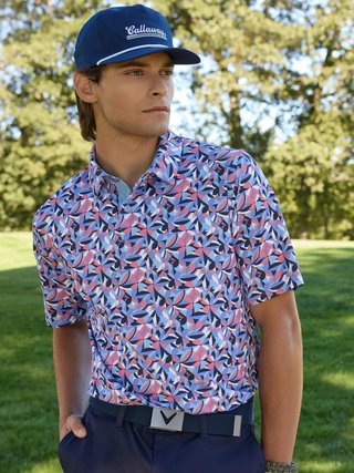 Callaway Dogwood Floral Geo polo homme, vista blue