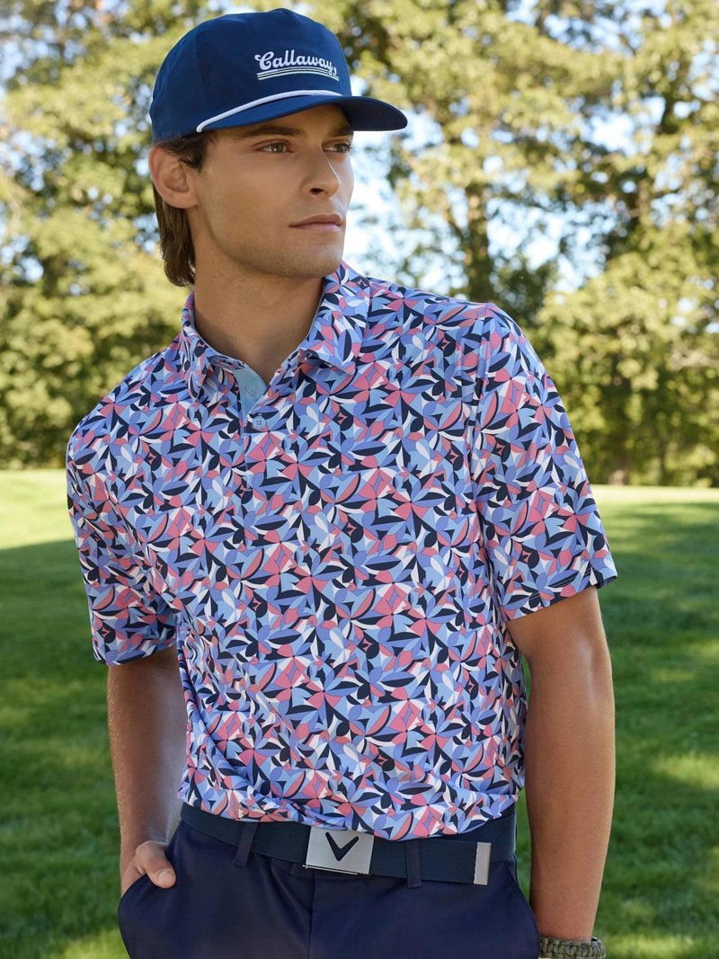 Callaway Dogwood Floral Geo polo homme, vista blue