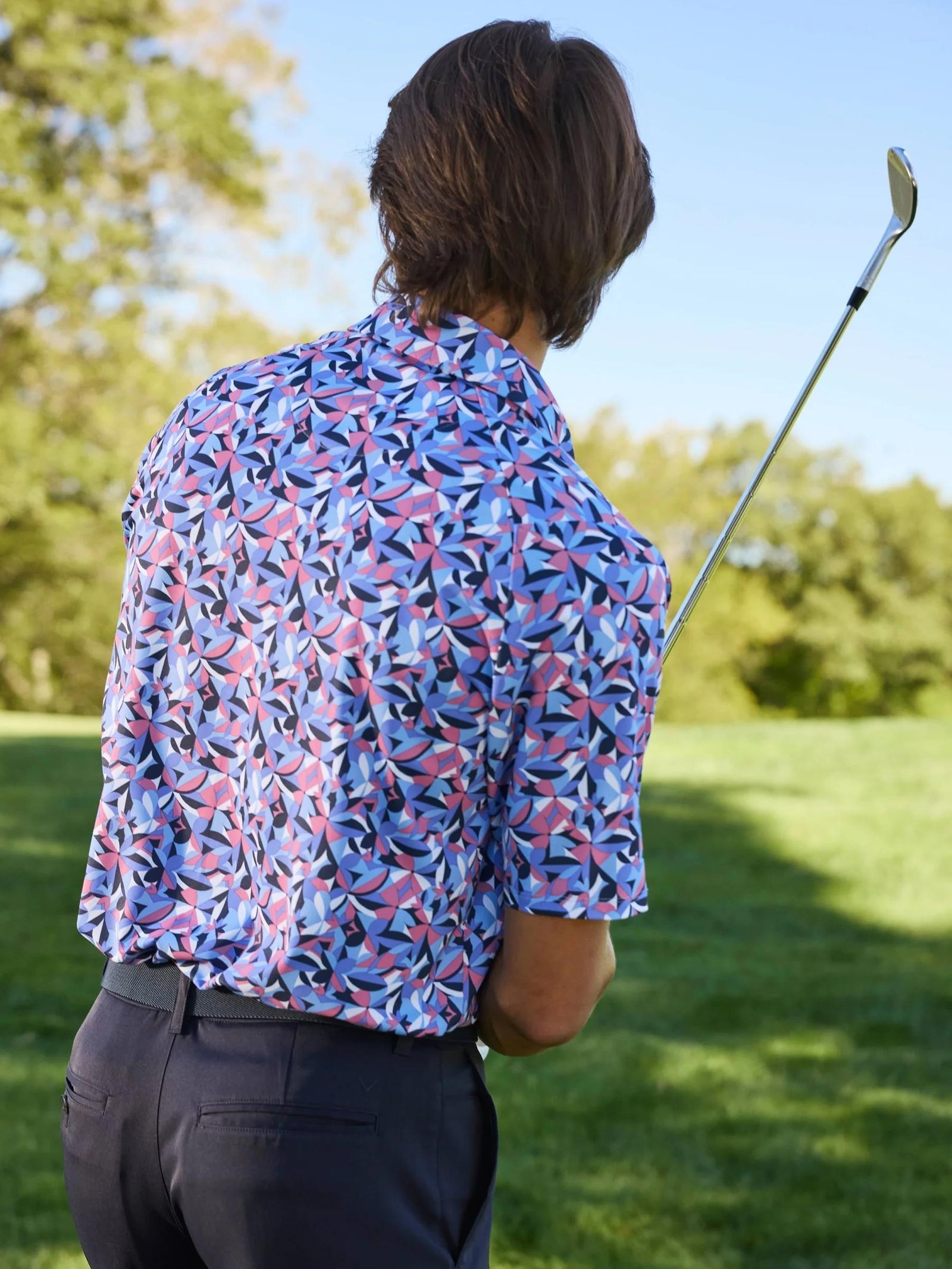 Callaway Dogwood Floral Geo polo homme, vista blue