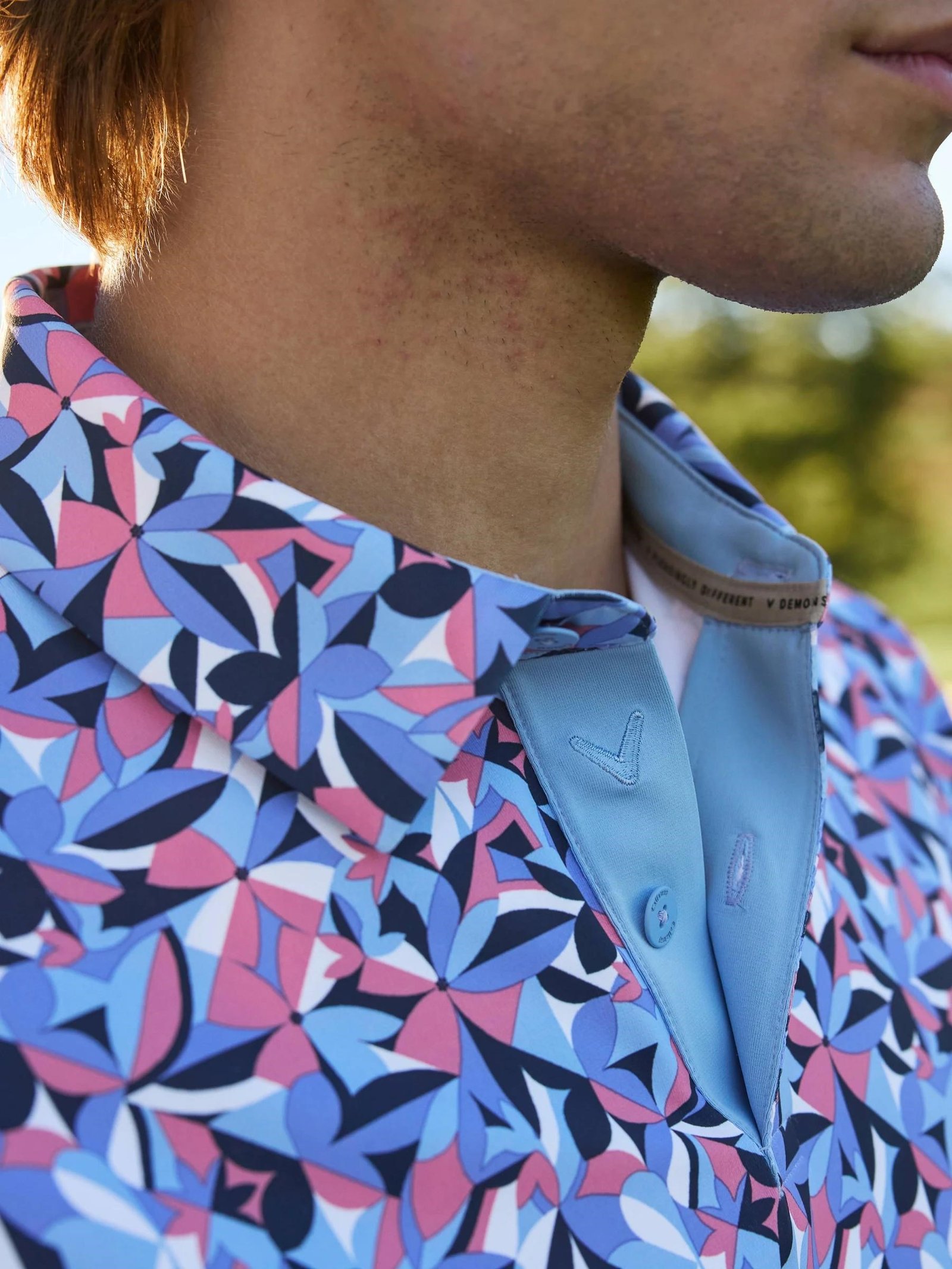 Callaway Dogwood Floral Geo polo homme, vista blue