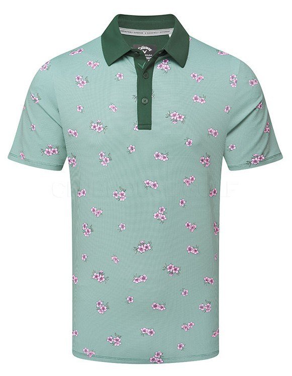 Callaway Azalea Gingham polo homme, galapagos green