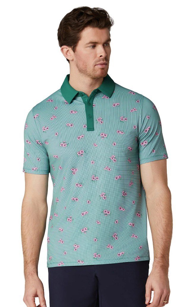 Callaway Azalea Gingham polo homme, galapagos green